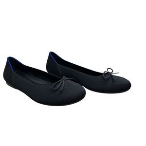 Rothy’s The Ballet Flat Shoes Black With Blue Halo Womens 11 Comfort Slip On
